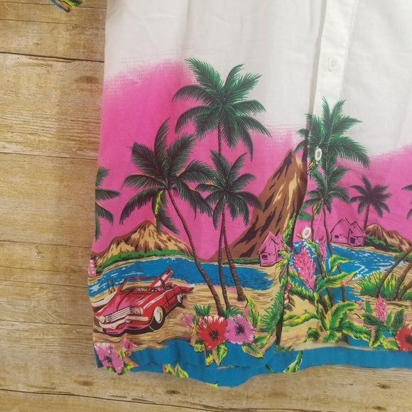 Mens Medium Short Sleeve Button Up Hawaiian Shirt - Picture 2 of 4